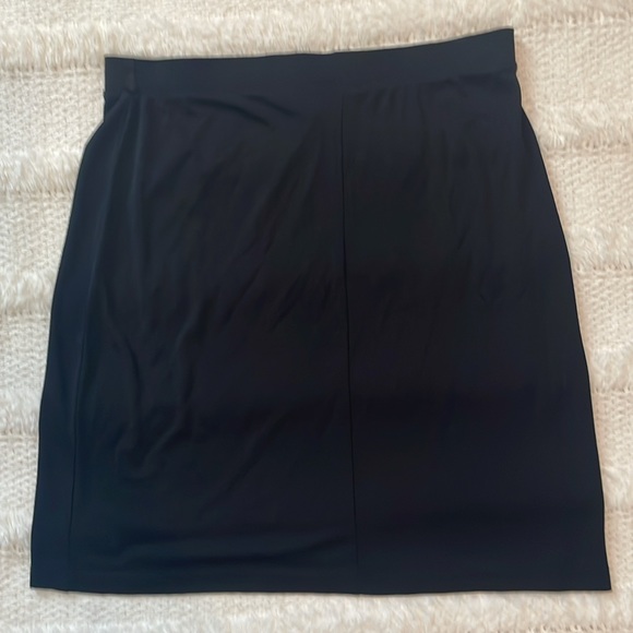 Y2K Mossimo skirt black rayon knit knee length women’s size L large - Picture 2 of 10